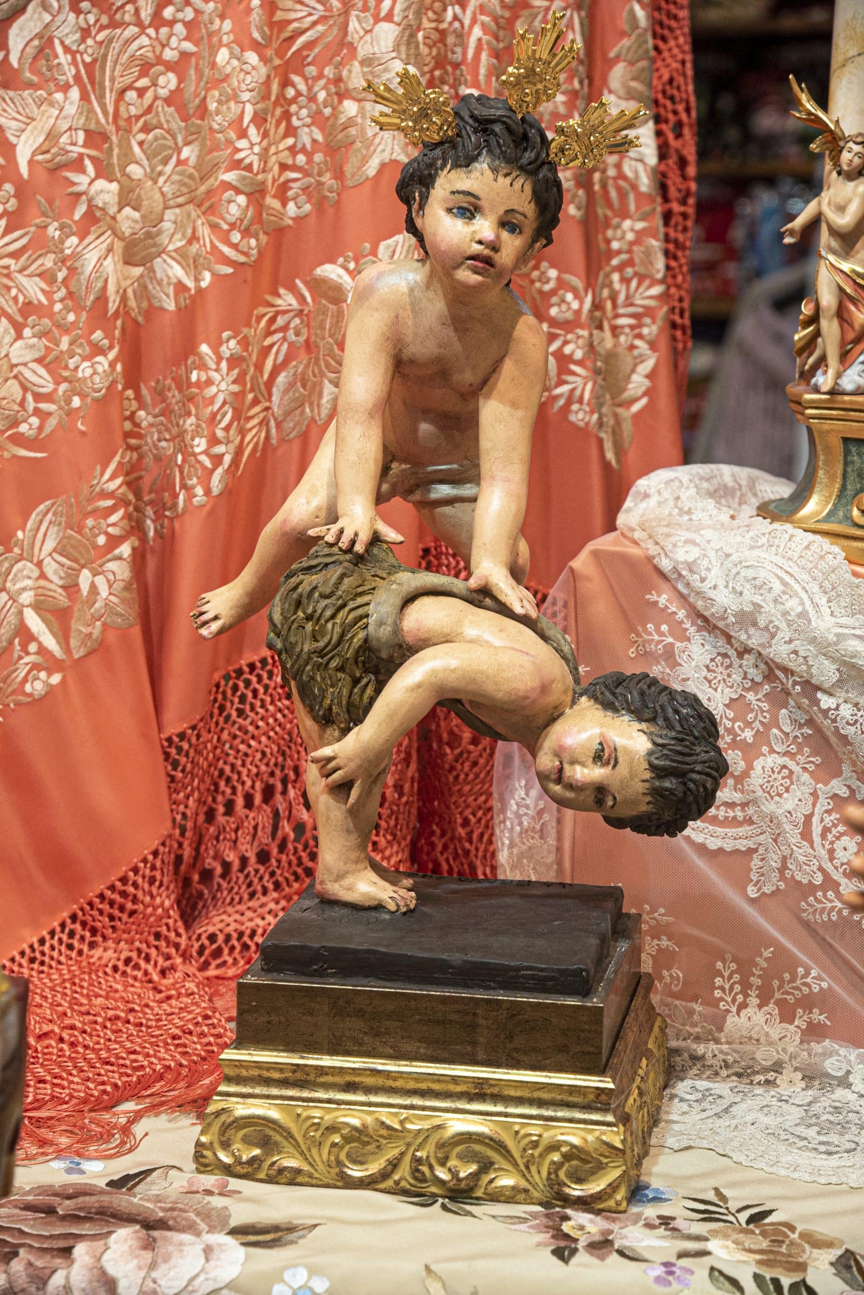 Niño Jesús con San Juanito jugando a «la piola»