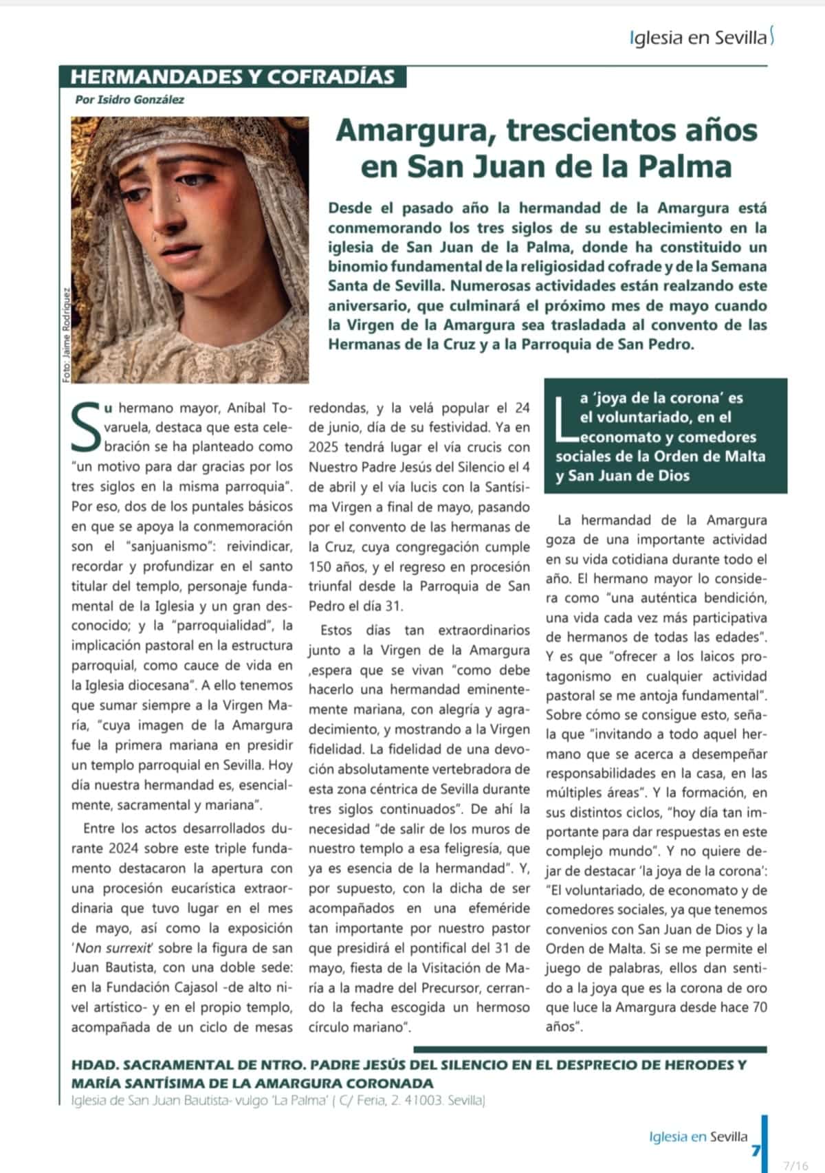 El «Tricentenario», en la revista de la Archidiócesis