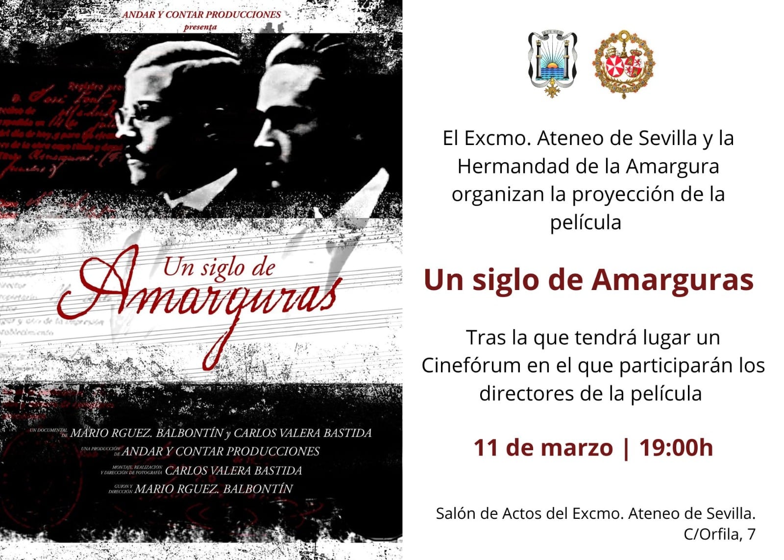 El Ateneo proyecta «Un Siglo de Amarguras»