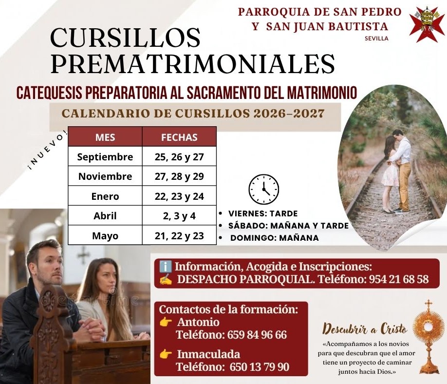 Calendario cursos prematrimoniales